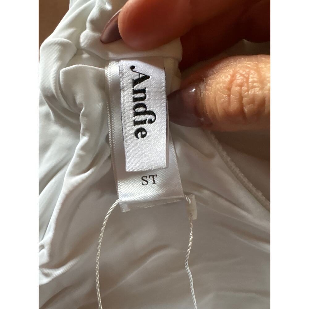 NWT Andie mykonos white eco nylon plunge one piece size tall torso small - Picture 11 of 11